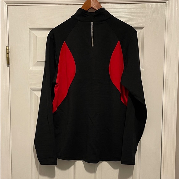 Under Armour Black and Red Quarter-Zip Pullover Large - Picture 4 of 5